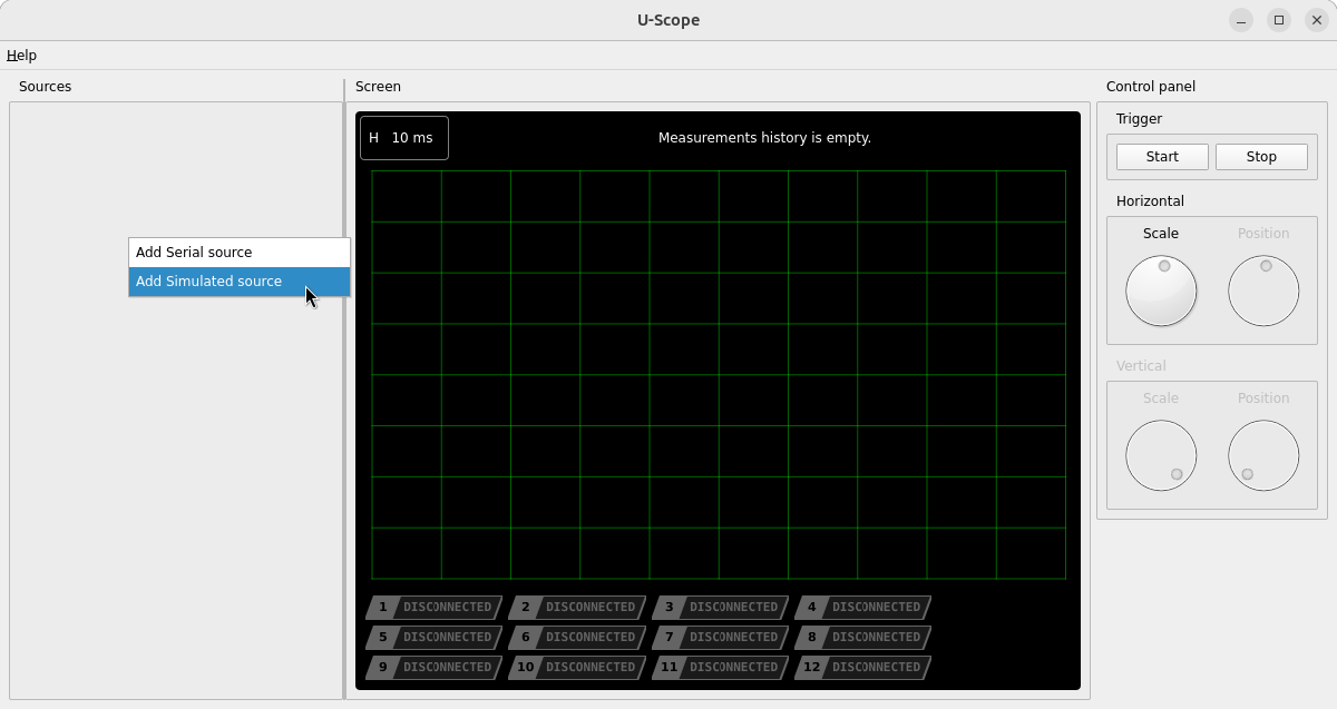 Source configuration context menu